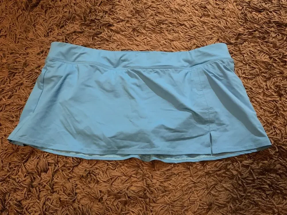 NWT Lands' End Bathing Suit Swim Skort Bottom Size 18 Blue